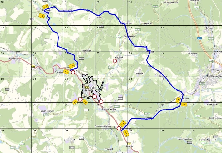 LPD-EF: Polizeieinsatz Themar - Informationen für die Einwohner der Stadt